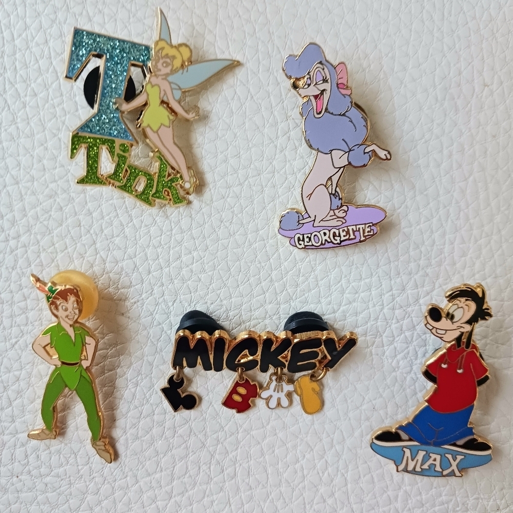 Rare Disney Pins Georgette Tinkerbell Max Goofy - Picture 1 of 2
